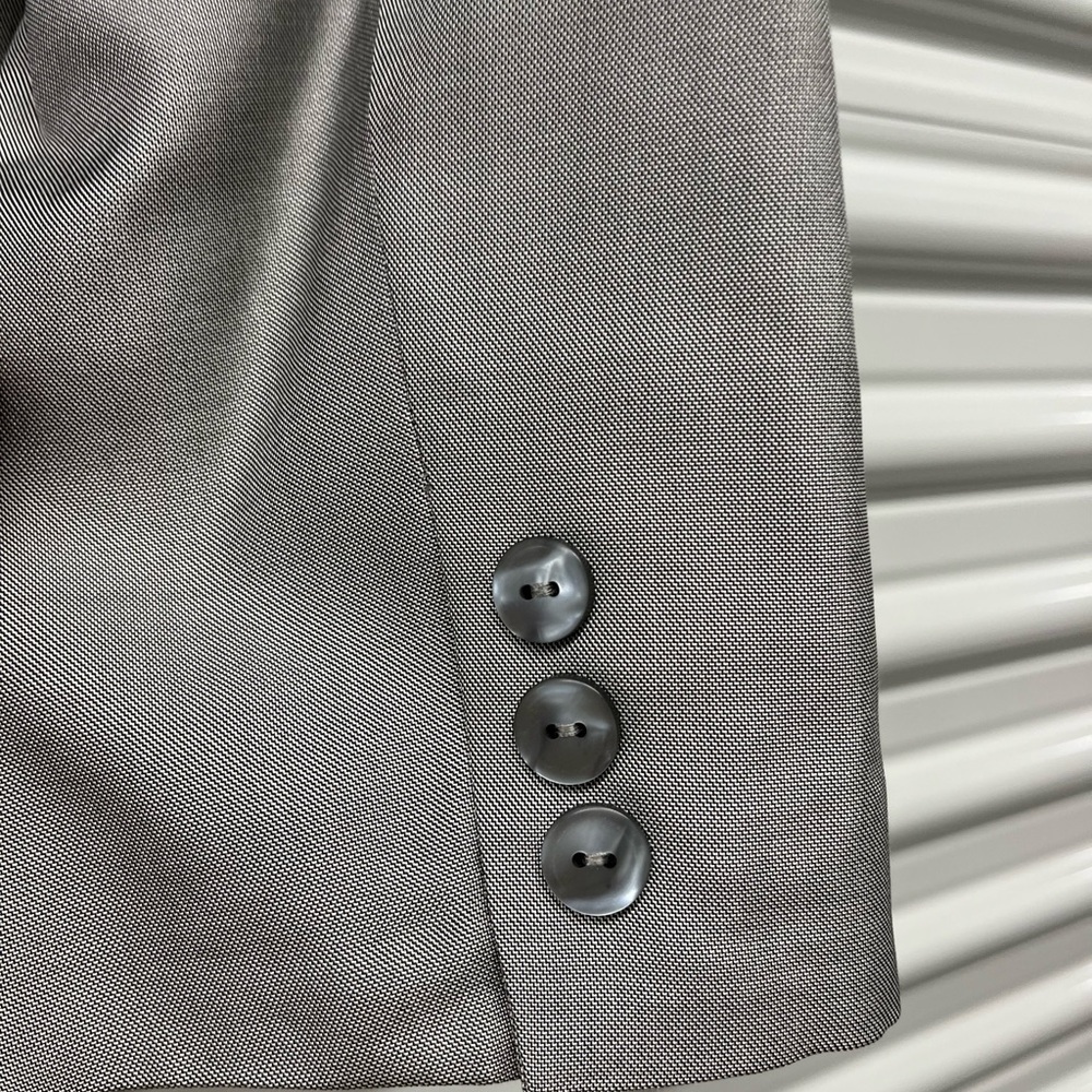 Talbots Gray Single-Breasted Blazer Jacket Size 12 - image 4